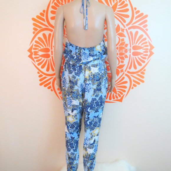 BB Dakota High Neck Backless Tropical Romper S - Picture 3 of 3